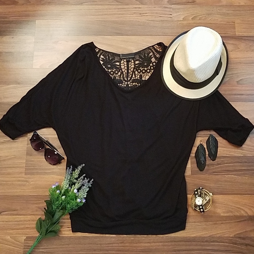 I jeans by Buffalo Black Dolman Sleeved Top